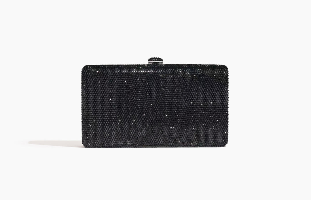 Solid Embellished Crystal Clutch