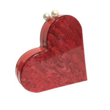 Acrylic Heart Clutch