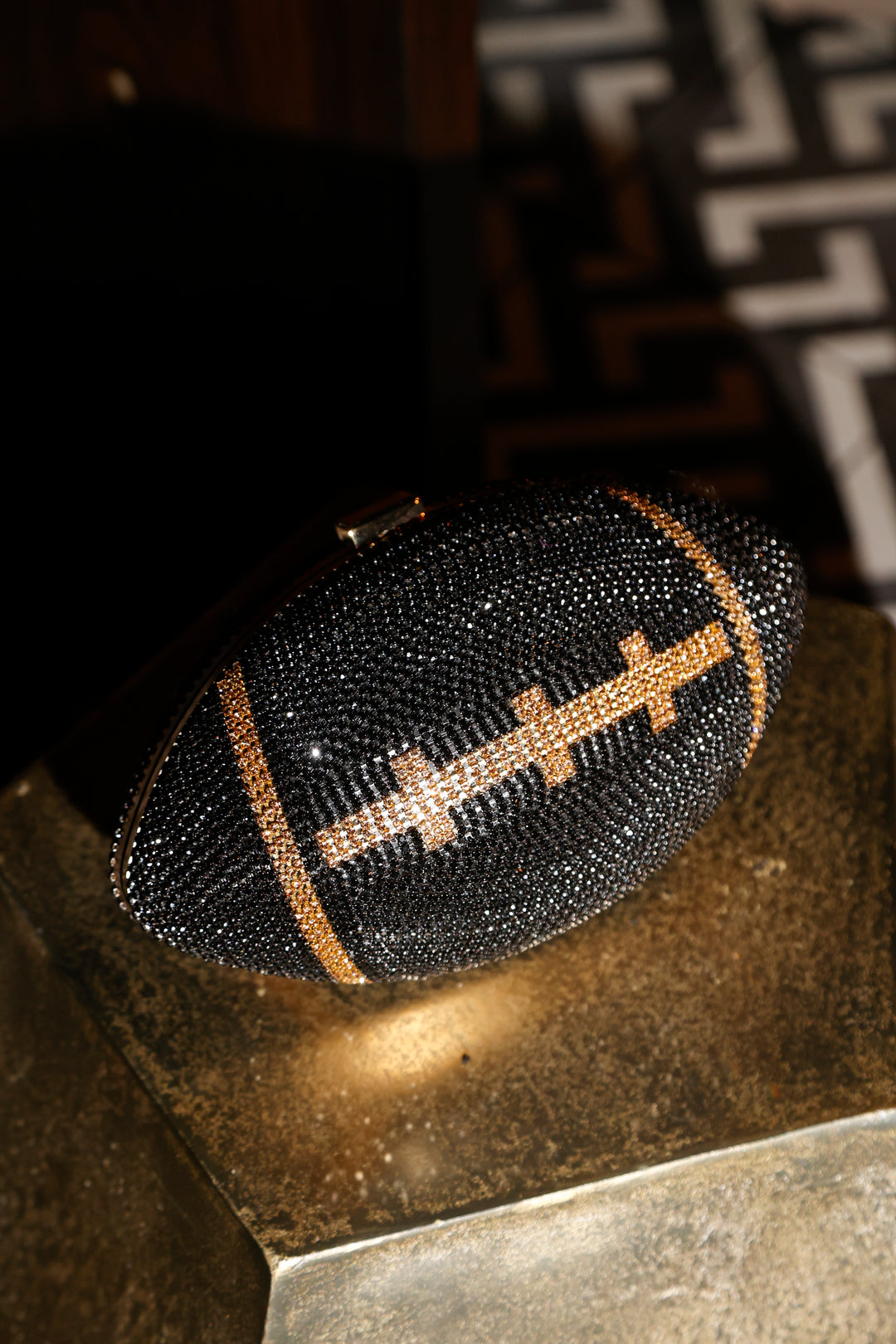 Embellished Football Clutch