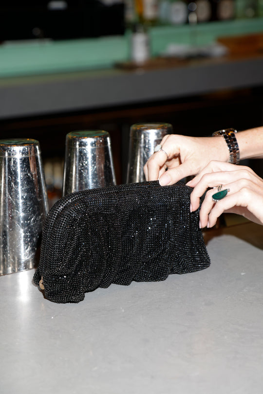 Crystal Embellished Bag With Detachable Chain