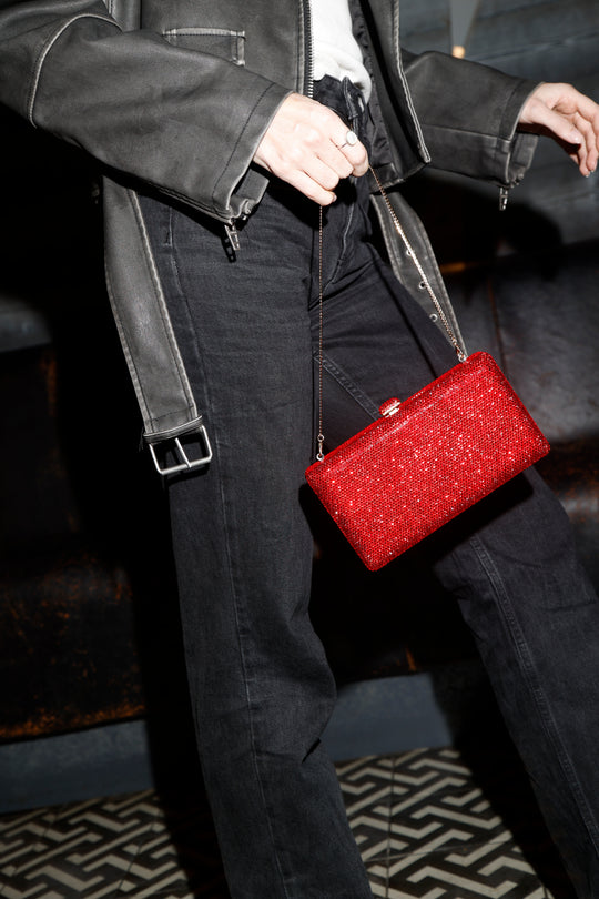 Limited Edition: Red Embellished Crystal Clutch