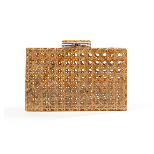 Cane Rattan Acrylic Clutch
