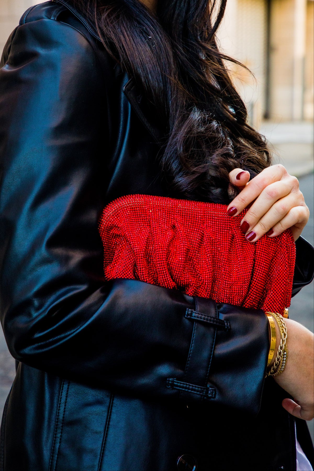 Slouchy clutch holiday bag christmas purse