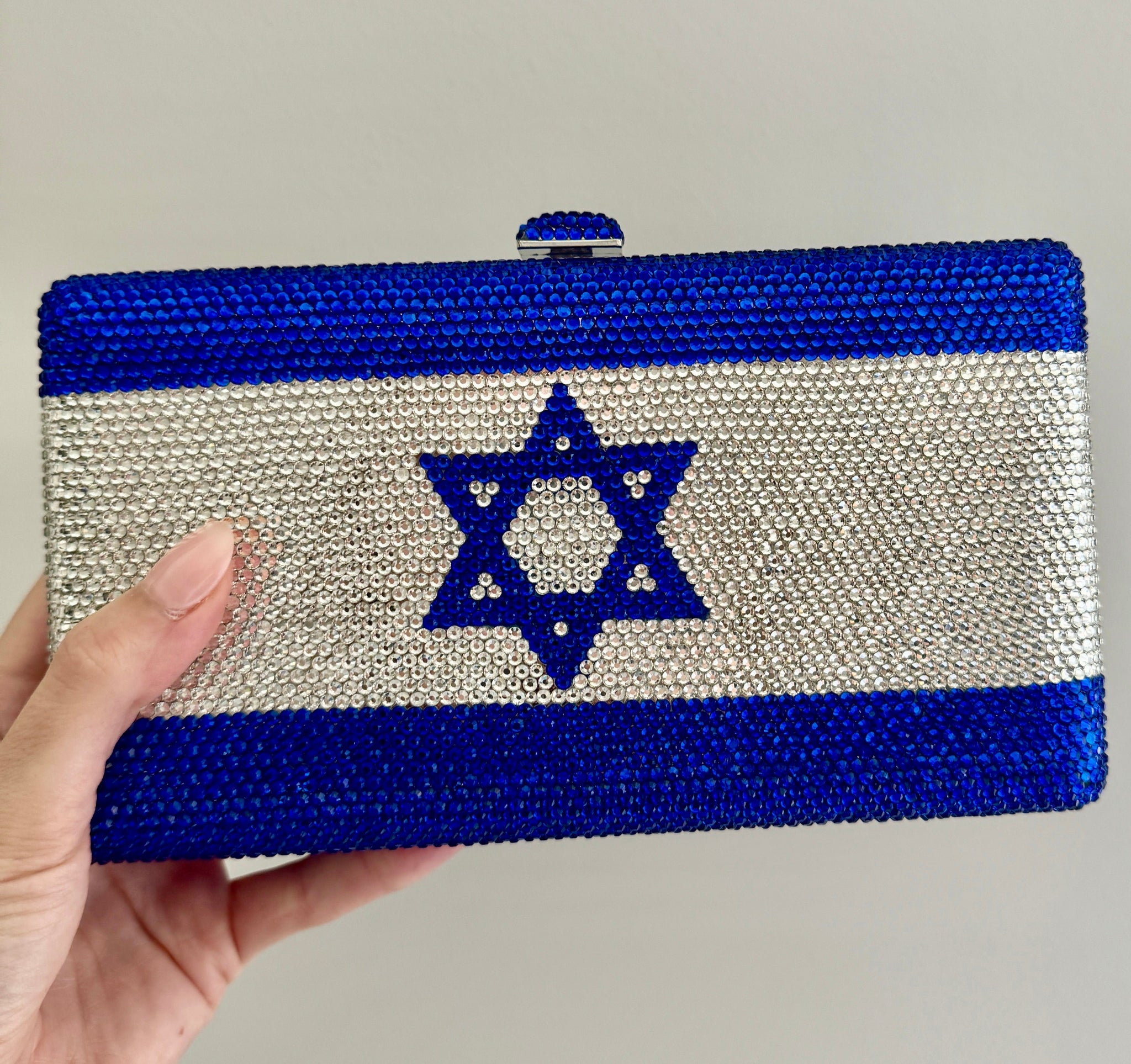 Embellished Israeli Flag Handbag