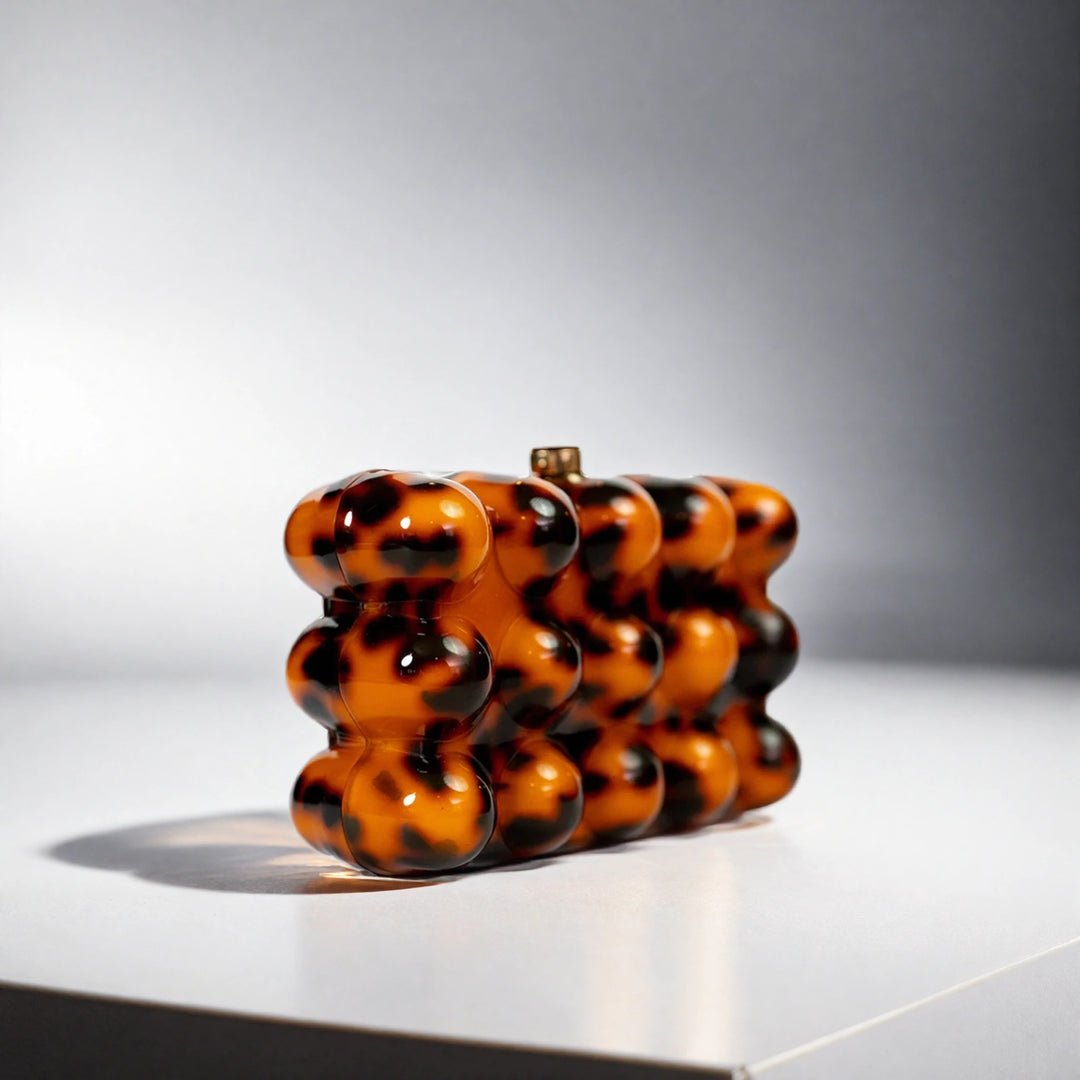 Tortoise Acrylic Bubble Clutch