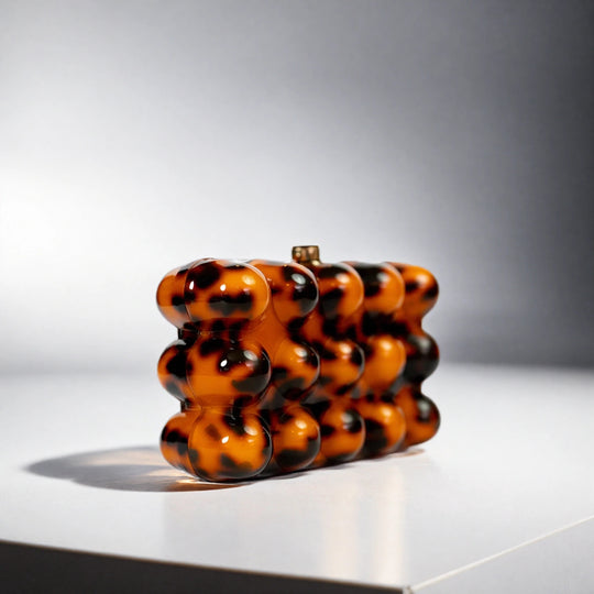 Tortoise Acrylic Bubble Clutch