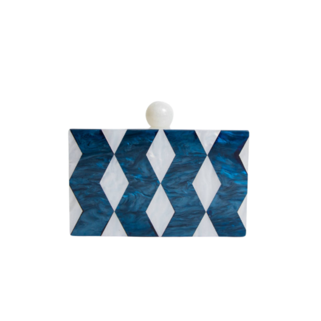 Navy Deco Acrylic Clutch