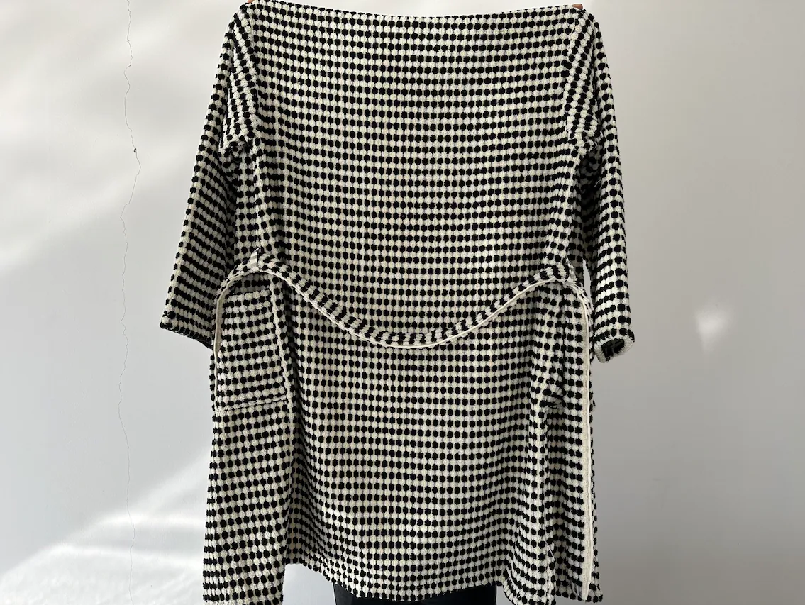 The Parker Black and White Terry Robe