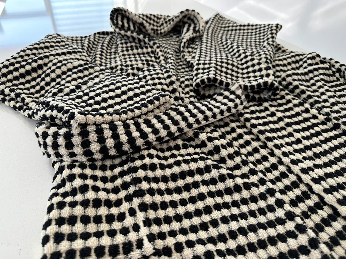 The Parker Black and White Terry Robe