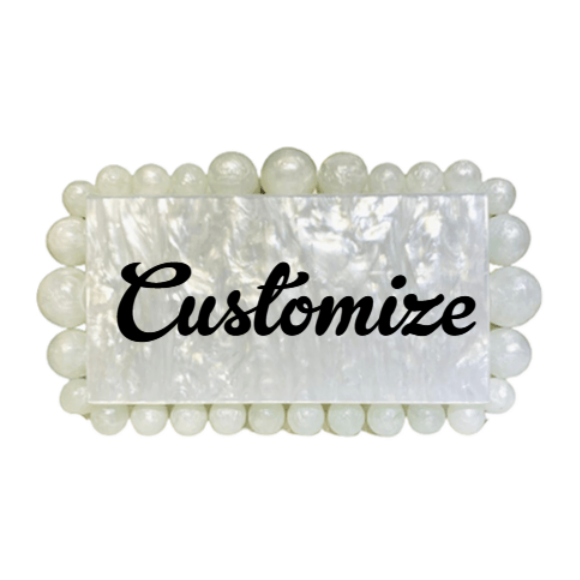 Personalized Pearl Encrusted Acrylic Lola Clutch