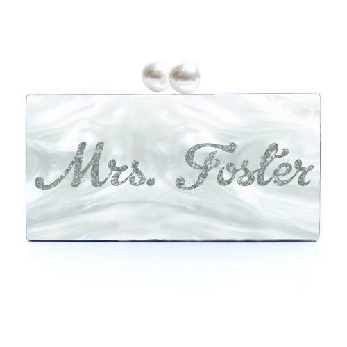 Personalized Mrs. Wedding Day Acrylic Handbag