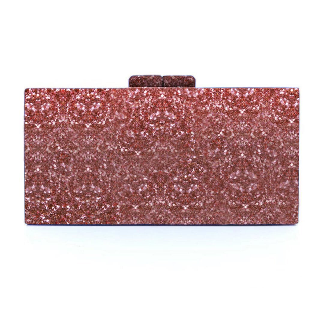 Sequins Pink Box Bag Acrylic Clutch Bag Glitter Purse Evening