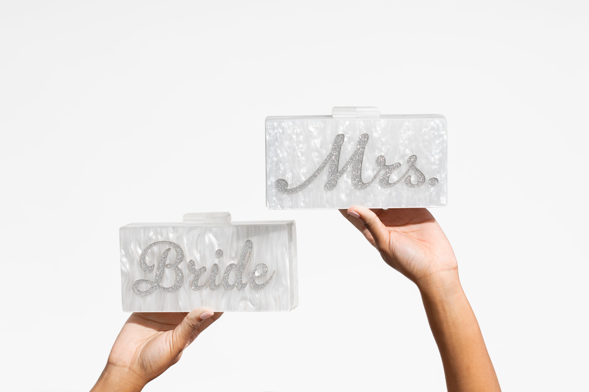 White Bridal Acrylic Box Purse Clutch - Gift for Bridal Shower Etc