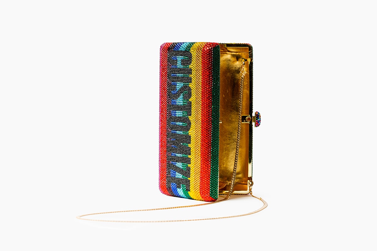 Personalized Rainbow Embellished Crystal Charlie Clutch