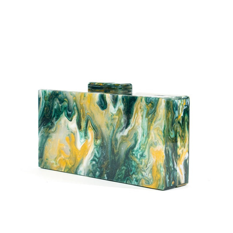 Green and Brown Marble Acrylic Bag