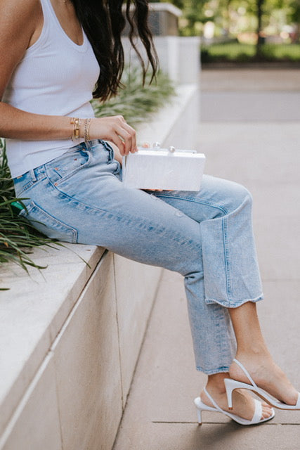 Solid Pearl with Pearl Clasp Clutch