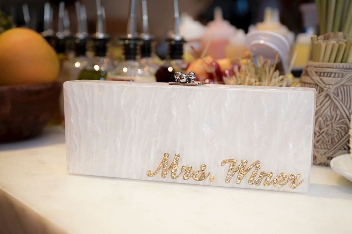 Personalized Rectangular Acrylic Name Bag