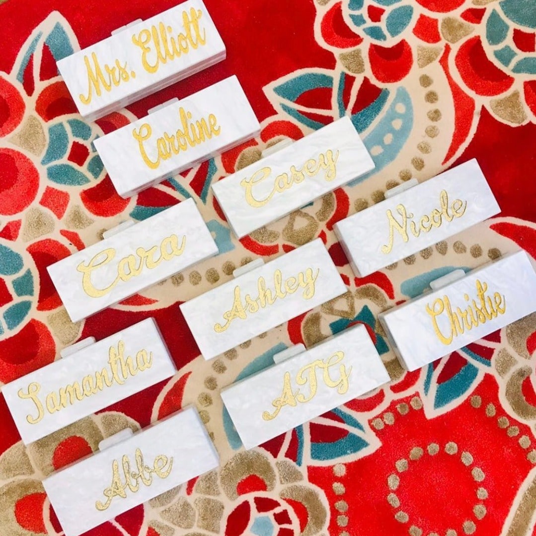 Personalized Rectangular Acrylic Name Bag