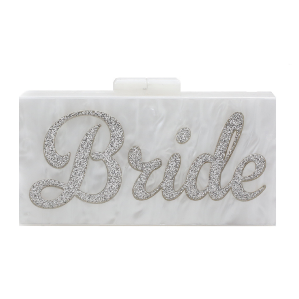 Bride To Be Pearl White Acrylic Handbag
