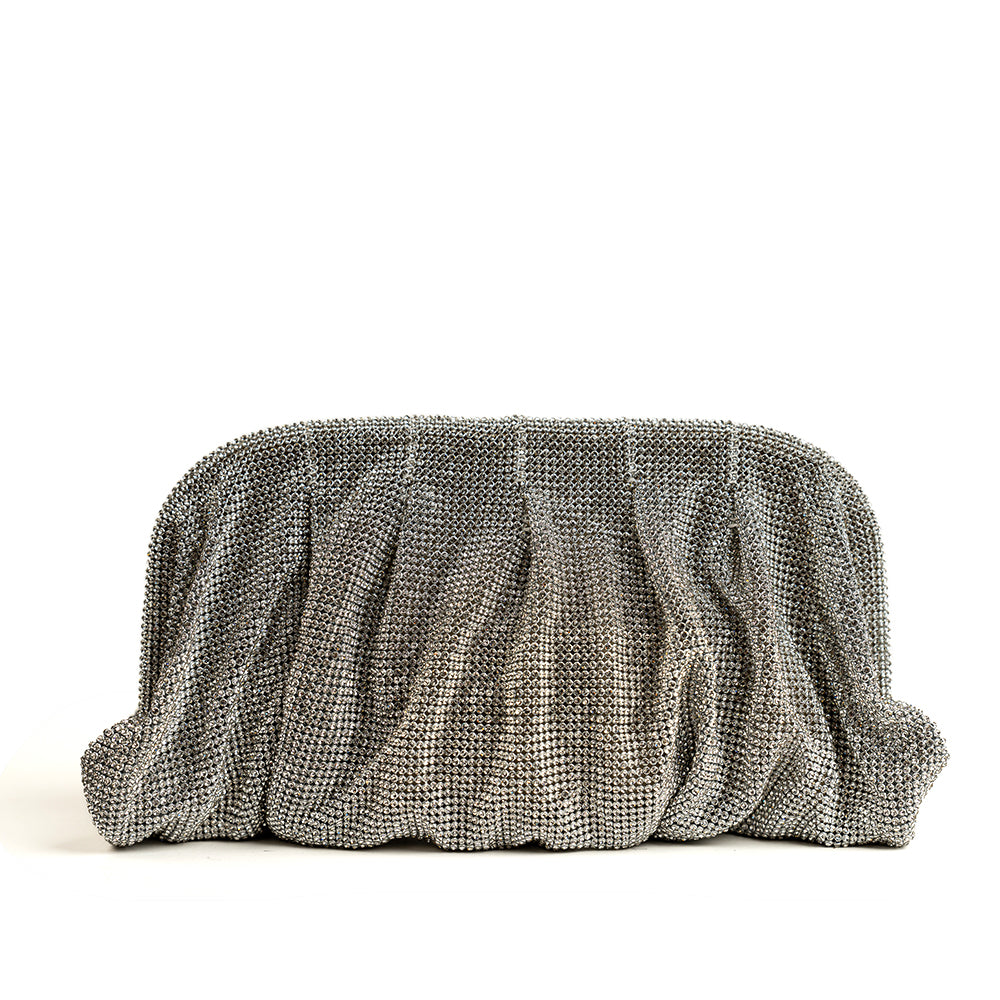 Crystal Embellished Bag With Detachable Chain