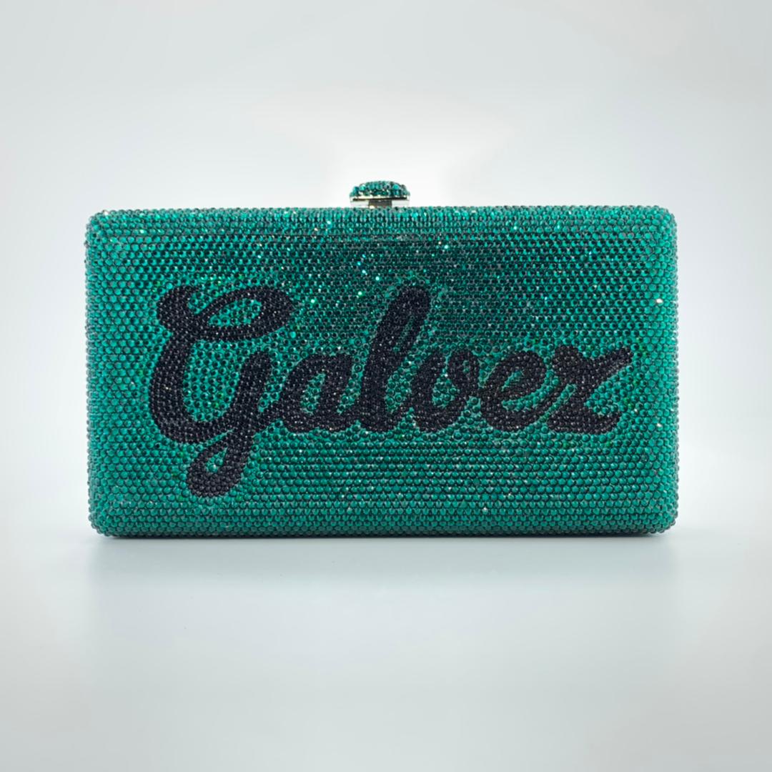Personalized Embellished Crystal Name Handbag (Square)