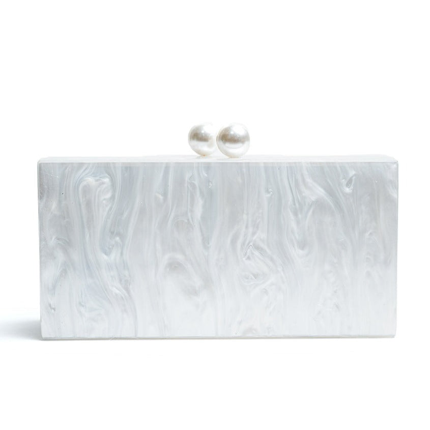 Solid Pearl with Pearl Clasp Acrylic Box Bag