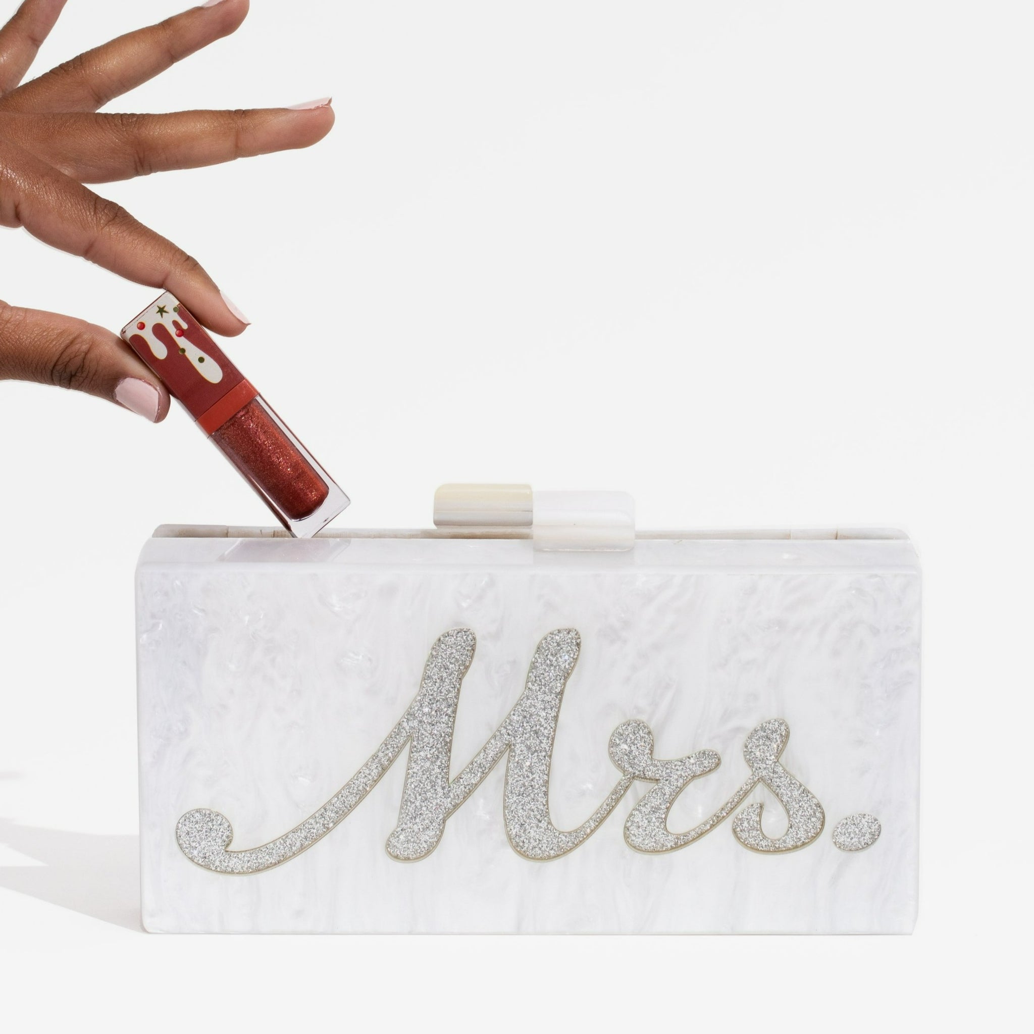 Mrs. Acrylic Box Bag with Acrylic Clasp