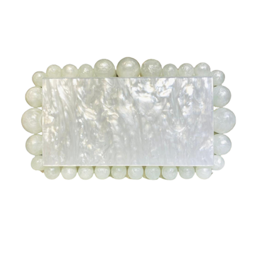 Personalized Pearl Encrusted Acrylic Lola Clutch